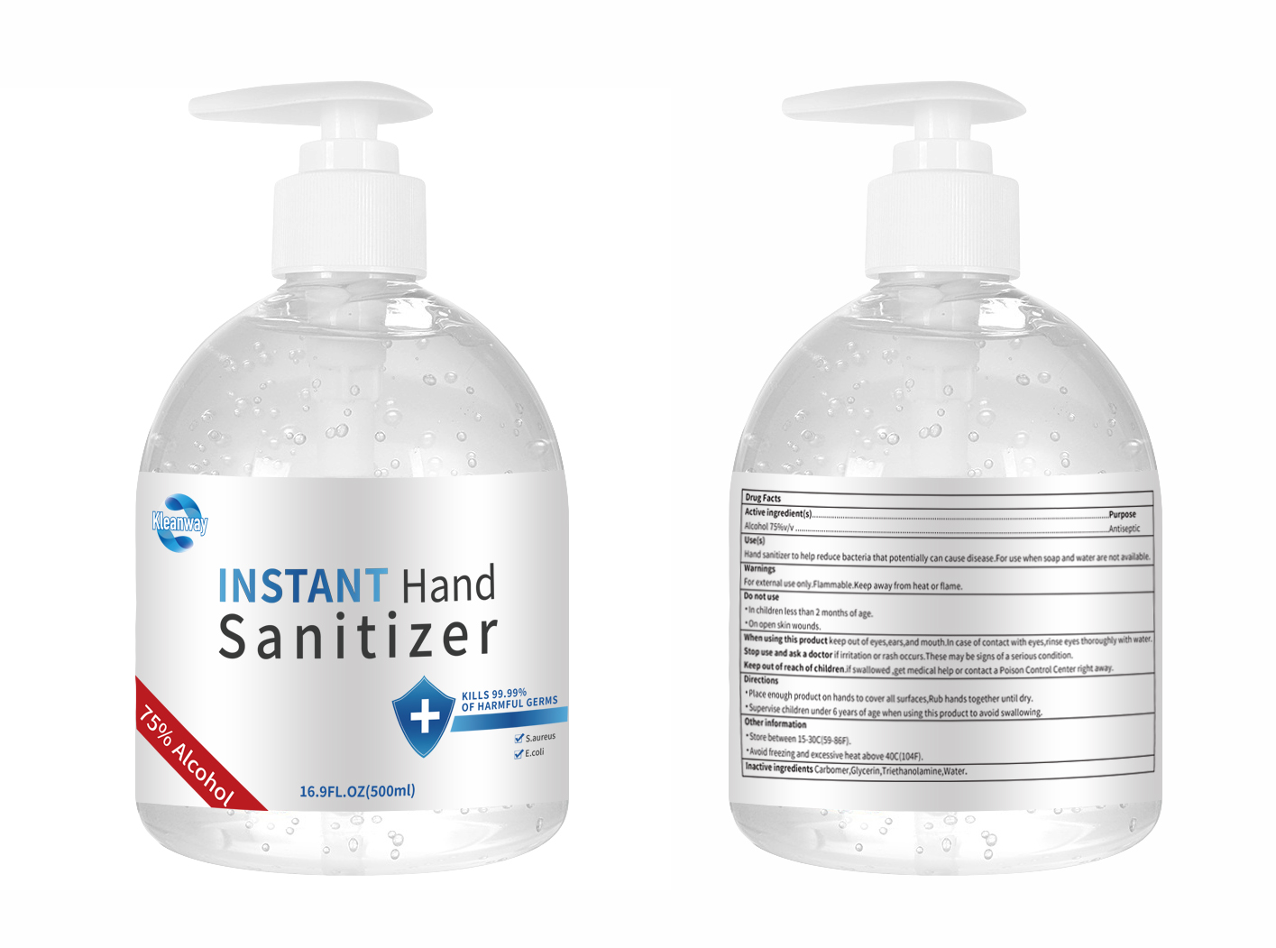 500ml Big Bottle Antibacterial Hand Sanitizer for Household